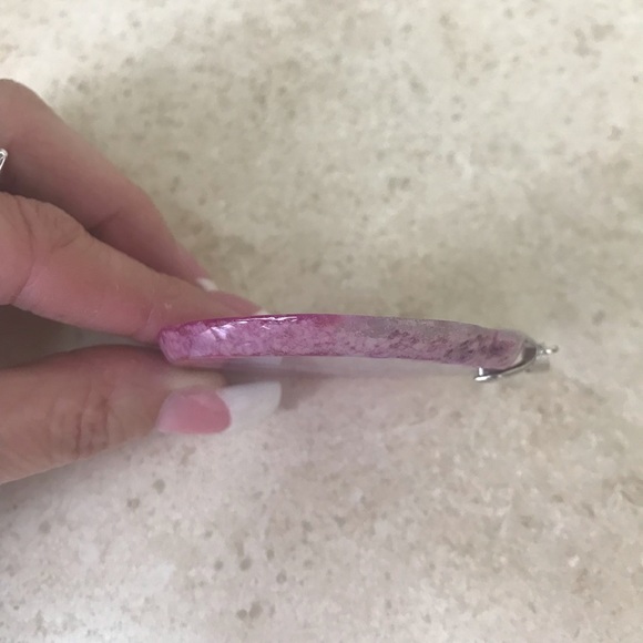 🌈LAST One💕 Pink Agate Sliced Pendant 💕 - Picture 3 of 4